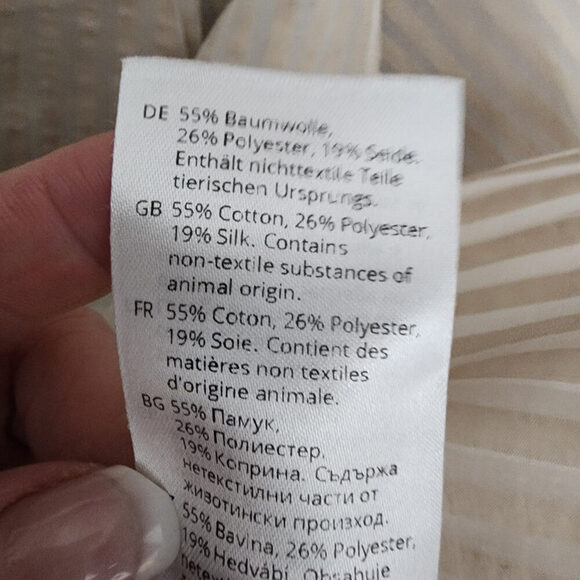 OSKA Cream Sheer Cotton Silk Button Up Blazer Size M/L - Picture 9 of 10